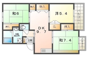 サンライズ星田B棟の物件間取画像